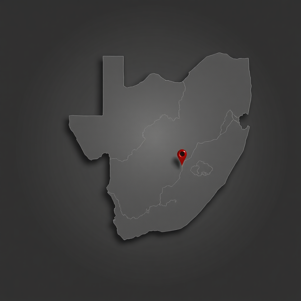 Stylized map of South Africa with highlighted regions